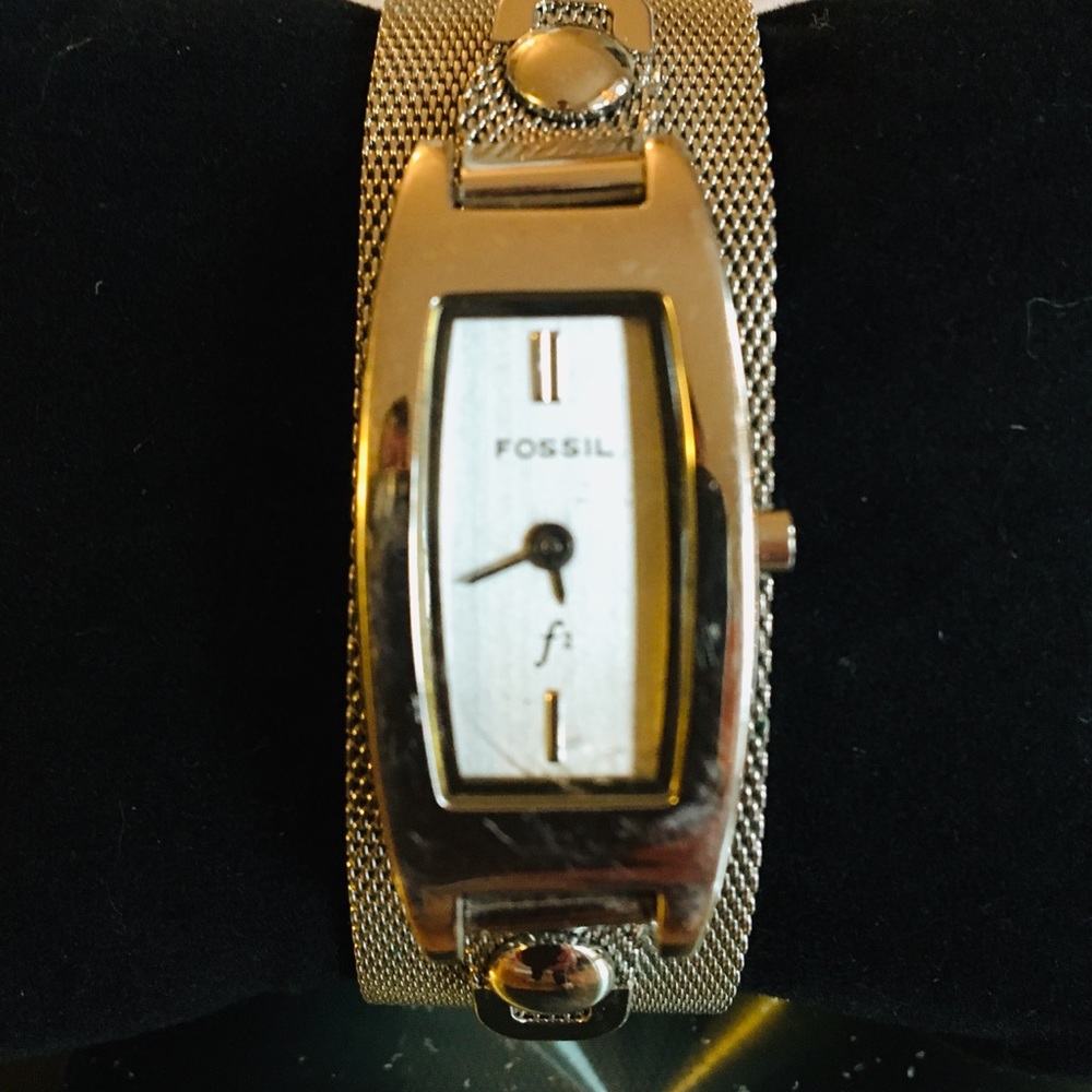 Vintage Fossil Watch - metal band